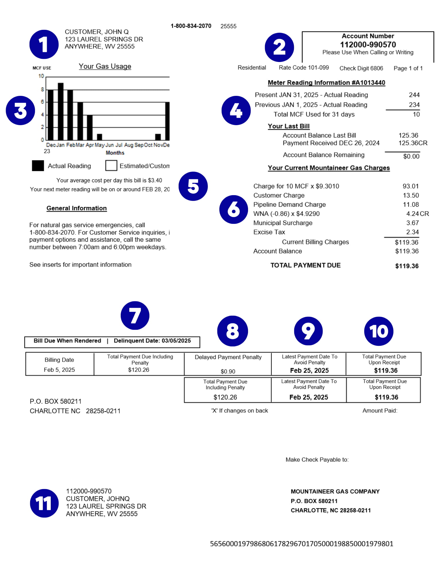 Gas Bill Example