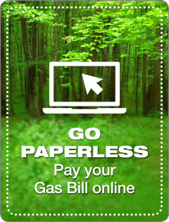 Go paperless, pay your gas bill online.